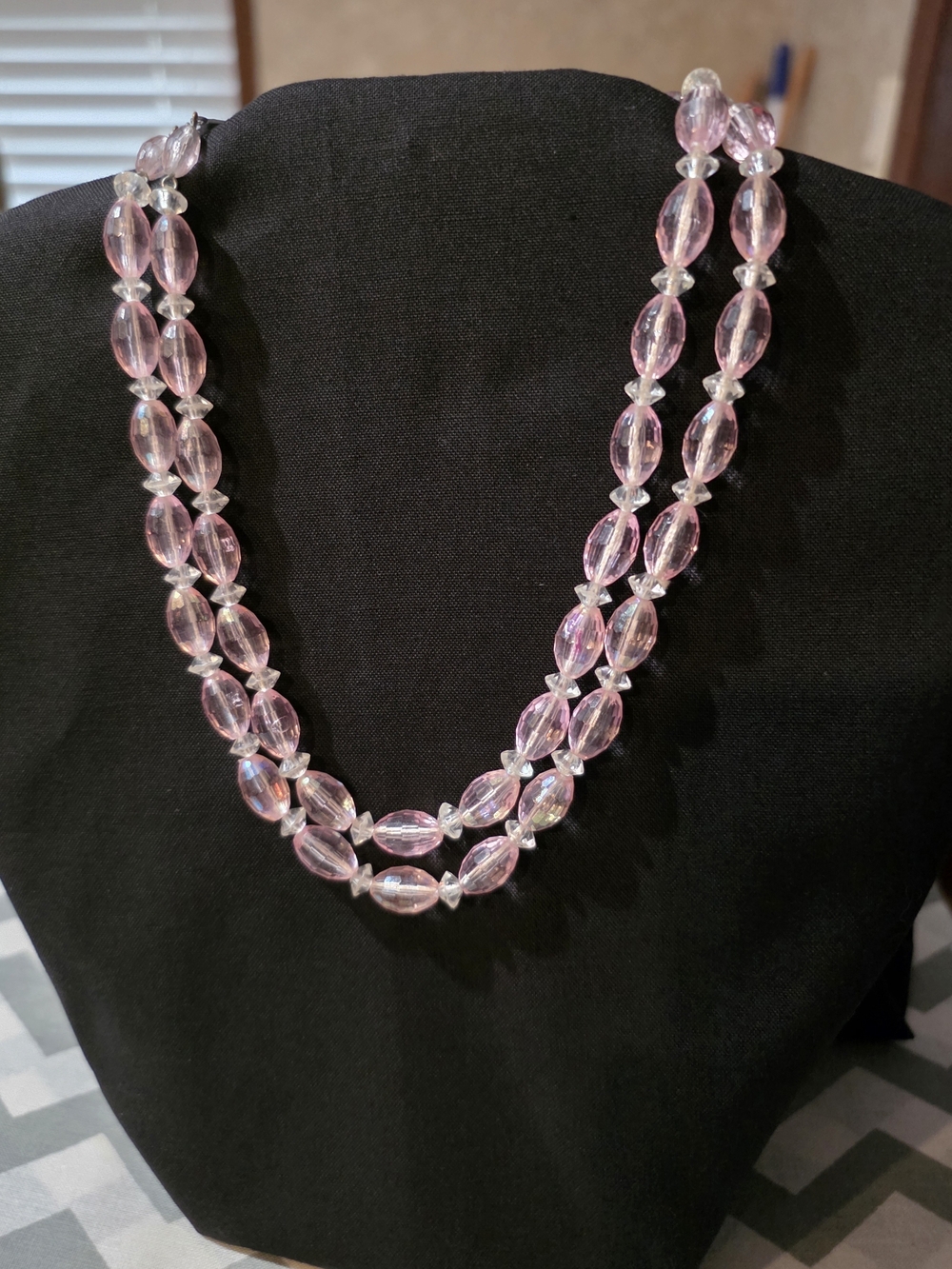 Vintage West GermanyPink Double-Strand Beaded Necklace